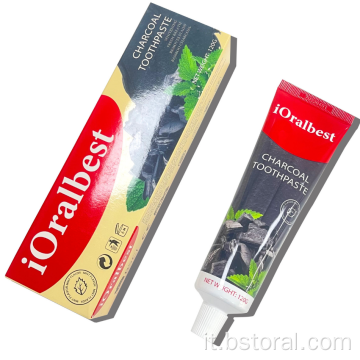 dentifricio sbiancante a carbone attivo Ioralbest con menta